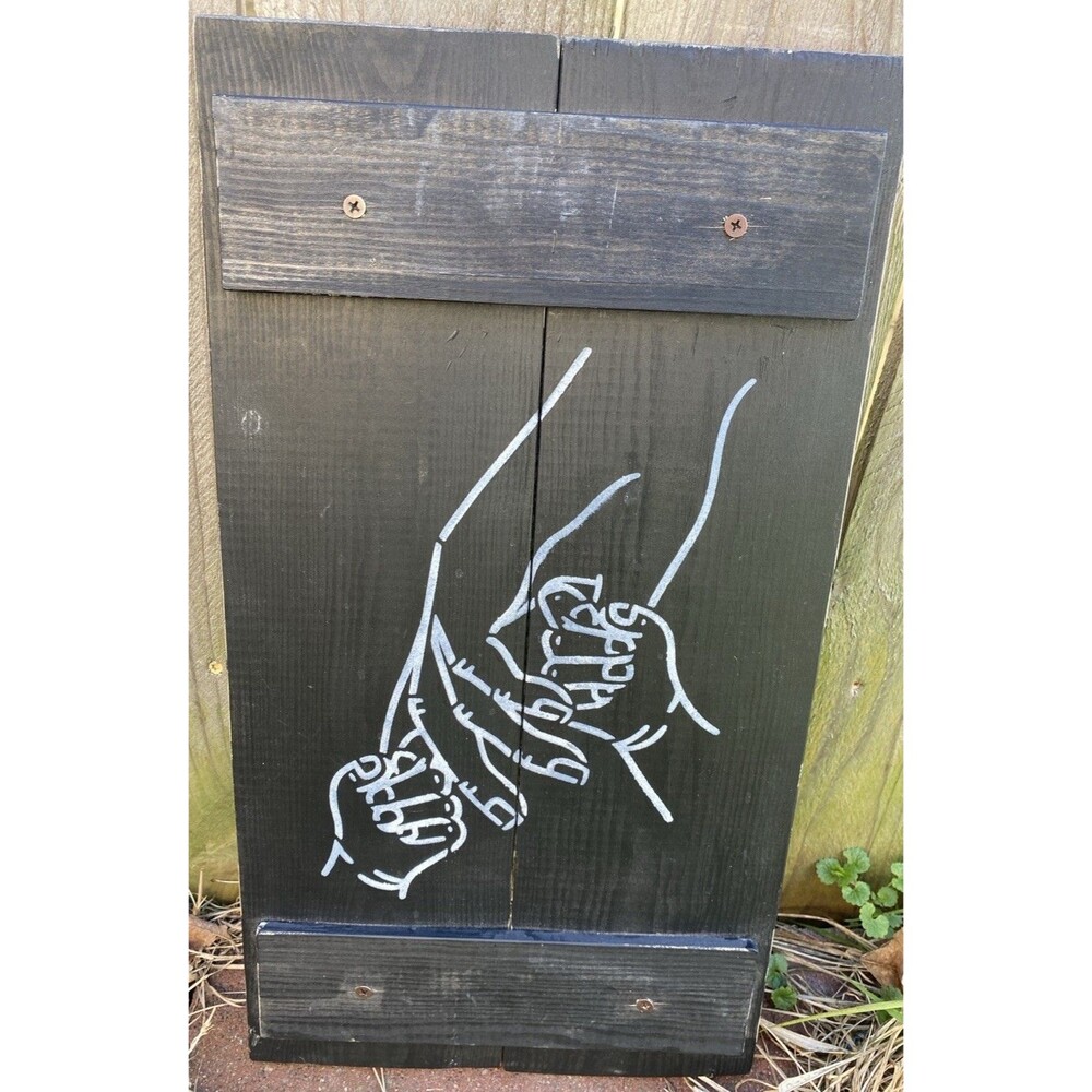 Rustic Wood Sign Mother & Children Hands Distressed Handmade 11X18.5 Mothers Day